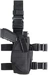 Gexgune Outdoor Hunting Combat Legs Hanging Gun Holster Tactical Nylon Gun Holster Universal Pistol Equipment (Black)