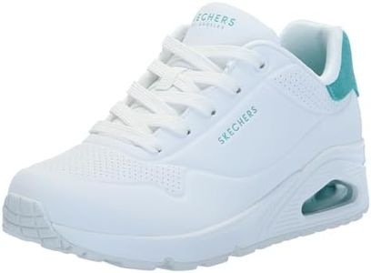 Skechers Women's UNO Stand On Air Trainers, White Durabuck Suede Trim in, 7 US