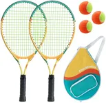 AboveGenius Kids Tennis Racket Set, 21-23 inch Tennis Racket for Toddler Youth Starter Kit, 3 Balls, 2 Lightweight Racquets with Easy Carrying Shoulder Strap Bag