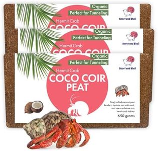 Coco Coir Peat Hermit Crab Substrate Bedding 1.4 lbs - 650 Grams - 3 Pack by Snout and Shell
