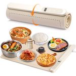 Yisun Rollable & Portable Electric Warming Tray, Upgreaded Graphene Heating Food Warming Mat with 6 Temperature Settings, Ideal for Parties and Daily Use (Beige)