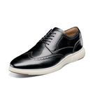 Florsheim Men's Dynamo Wingtip Oxford, Black and White, 10