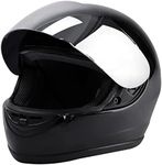 TCMT Gloss Black DOT Flip up Full Face Street Dirt Bike ATV Off-Road Motorcycle Motocross Helmet with Open Face Sun Shield