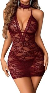 Avidlove Lingerie for Women Sexy Lace Lingerie Set Babydoll Chemise Sleepwear Cherry Red