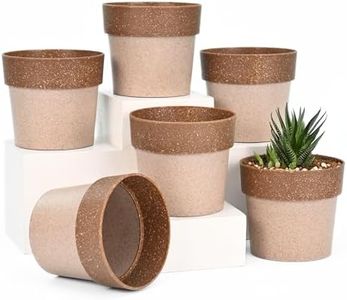 Eha Earth Friendly Ecopod Small Pots for Plant | 4 Inch, Set of 6 | Table Top Planters | Bamboo Based and UV Protected | Pots for Indoor Plants for Home Decor, Outdoor, Balcony & Garden | Tortilla