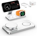 EXW for MagSafe Charger,3 in 1 Fast Charging Station,Foldable Wireless Charger Stand for iphone 12-16,Travel Magnetic Charger For AirPods and Apple Watch (Adapter Included) White