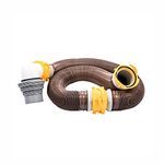 Camco 39625 Revolution 20' Sewer Hose Kit with 360 Degree Swivel Fittings and 4-in1 Elbow Adapter, Ready To Use Kit with Hose and Adapter