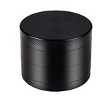 Xtore Small Size Spice Herb Grinder with Pollen Catcher and Brush, Two Filtration Mesh Screens - (Solid Black)