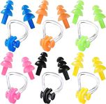 Fitcozi Swimming Nose Clip and Earplugs Sets Waterproof Silicone Nose Clip Protector Beginners Swim Nose Training Protector with Box for Adult Child Women Men Swimming Water Sports Pool