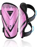 Shin Guards Soccer Kids Youth, CE Certified Airsfish Shin Guard Protection Gear for 2-18 Years Old Boys Girls Teenagers High Impact Resistant Breathable Comfortable (Pink X-Small)