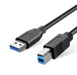 iCables USB 3.0 A To B Male Cable - For Scanner, Printer, USB Hub, Docking Station, KVM Switch, Monitor, External Hard Drive, Video Capture Card, SSD/HDD Enclosure, Card Reader and more - 1M / 3.2ft