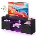 VASAGLE TV Stand with LED Lights fo