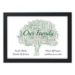 Family Tree Personalised Our Family Gifts Where Life Begins and Love Never Ends Family Christmas Birthday Home Print - A5, A4, A3 Prints and Frames