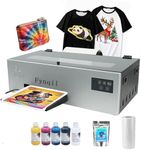 Fynqil A4 DTF Printer A4 L805 Transfer Printing Machine for DIY Print T-Shirts Apparel with White Ink Systems & Auto Cleaning Includes Software, Film Hot melt Powder （Fastest-Delivery