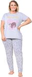 UC Womens Ex Curve Clothing Plus Size Pyjama Set Ladies Short Sleeve Jersey Cotton Loungewear PJs (Chill Out, 18-20)