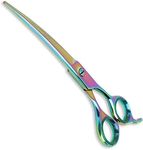 Sharf Gold Touch Pet Grooming Shears, 7.5 Inch Rainbow Curved Shears, 440c Stainless Steel Japanese Shears, Pet Grooming Curved Scissors & Dog Shears …