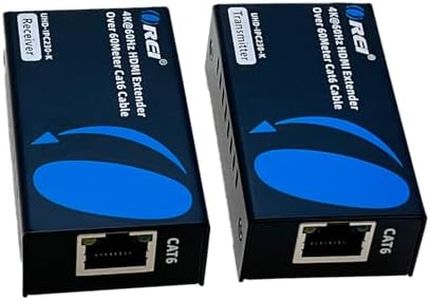 OREI HDMI Over Ethernet Extender via CAT6/7-4K@60Hz Up to 230 ft – HDMI 2.0 & HDCP 2.2 Compliant - 18Gbps Video Bandwidth with HDR 10 – Power Over Cable - (UHD-IPC230-K)