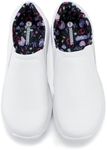 Hawkwell Women's Slip On Lightweight Slip Resistant Comfort Nursing Shoes,White Heart Synthetic,7 M US