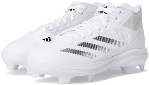 adidas Boy's Adizero Impact Baseball Sneaker, White/Black/Team Light Grey, 2 Little Kid