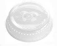TRITFIT Classic Microwave Splatter Cover 10.5 Inch – BPA Free Clear Food Cover with Steam Vent, Dishwasher Safe, Easy Grip Handle, Anti-Splatter Microwave Plate Lid for Food Heating