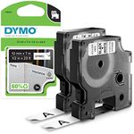 DYMO Authentic D1 Labels | Black Print on White | 12mm x 7m | Self-Adhesive Labels for LabelManager Label Printers | 2 Count