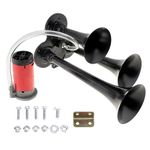 DriSentri Train Horn for Truck, 12V 115dB Super Loud Train Horn for Truck, Triple Trumpet Air Horns with Compressor for Vehicles Trucks Motorcycle Pickup Trains Cars Boats