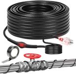 3FT~160FT Heat Tape for Water Pipes, -40°F Deicing Heat Tape,Thermostat Wire,Heating Cable Pipe Heating Cable,Heat Tape with Thermostat,Gutter Heat Cable,Heated Water Hose, 120V 8W/ft (50FT)