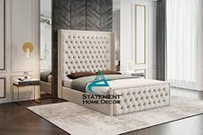Upholstered Bed Frame, Ottoman Storage Bed Frame, Plush Velvet Bed Frame With Gas Lift Storage | No Mattress (Black Plush Velvet, 6FT Super King Size)
