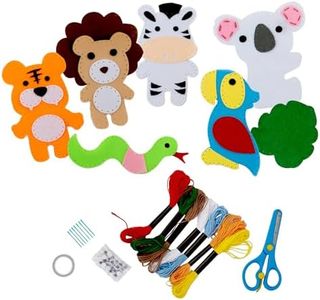 KnitIQ Crochet Kit for Beginners Adults - Easy Starter Set with Embroidery Floss, Felt Pencil Toppers, Cushion, Needles, Scissors, Pins - Learn to Knit and Crochet - Crochet Animal Kits (Multicolor)