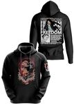 DUDEME Eren Yeager X Freedom Unisex Anime Hoodie for Men & Women 100% Cotton Naruto, Jujutsu Kaisen, Goku, Gojo, Bleach Anime Printed Hoodies (Large, Black)