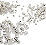 The Beadsmith Tube Crimp Beads, Assorted Sizes, Silver Color, Uniform Cylindrical Shape, No Sharp Edges, Designed to Secure The Ends of Jewelry Stringing Wires and Cables