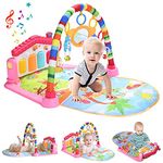 HIUME Baby Play Mat, Kick and Play Gym Piano Mat with Music and Lights Activity Gym for Infants,Toddlers,Girls and Boys Ages 1-36 Months