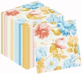 APFCLRBL 40 PCS Flower Themed Birthday Party Napkins Vibrant Baking & Dessert Napkins for Kids Party Celebration Supplies (Flower 1)