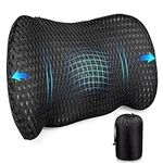 AgoKud Lumbar Pillow, Memory Foam Lumbar Support Pillow for Car, Office Chair, Ergonomic Streamline Back Support Pillow for Lower Back Pain Relief, Back Pillow for Car, Chair, Couch, Travel(Black)