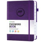 Password Book with Alphabetical Tabs, Hardcover Password Keeper, Password Notebook Organizer for Computer and Internet Address Website Login, Gifts for Home and Office, 5.3''x 7.7''- Purple