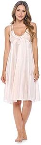 Casual Nights Women's Satin Lace Camisole Nightgown - Orange - Large