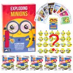 Toptoys2u Bargain Bundles Exploding Minions Card Game & MyMoji Minions Collectible Figure Head Gift Sets - 1x Card Game & 5x MyMoji Figures