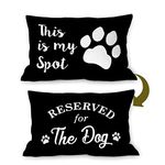 Burosev Reserved for The Dog Reversible Soft Pillow Covers, Funny Pet Paw This is My Spot Decorative Pillowcase, Pet Dog Lover Decor Decorations for Home Bedroom Living Room（12 × 20 Inch）