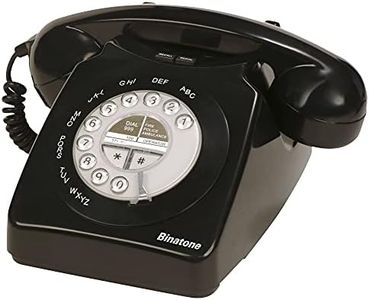 Binatone Retro 1971 Corded Telephone, Redial, Telephone Line Powered, Black