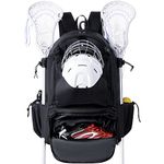 GoHimal Lacrosse Bag - Lacrosse Bags - Extra Large Lacrosse Backpack with Tow Stick Holder (Black)