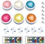 Under-Cabinet Lights Brilliant Evolution Wireless Color Changing LED Puck Lights | LED Under Cabinet Lighting | Closet Light | Battery Powered Lights | LED Lights for Bedroom | Stick On Lights
