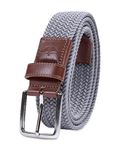 Dockers Men's Casual Everyday Braided Fabric Fully Adjustable Web Belt, Grey, Medium (34-36)