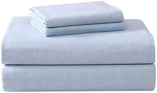 Laura Ashley Home - Full Sheets, Cotton Flannel Bedding Set, Brushed for Extra Softness & Comfort (Blue, Full)