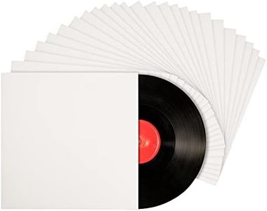 BELLE VOUS Funda Vinilo Cartón Blanco Kraft Discos 12 Pulgadas LP (Pack de 25) 31 x 31 cm - Almacenaje Discos Vinilo Sin Agujero Central – Chaqueta de Protección Libre de Acido en Blanco