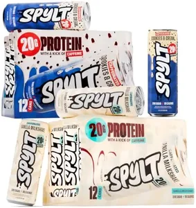 Spylt High Protein Cookies & Cream/Vanilla Milk with 60mg Caffeine & 20g Protein - 90 Calories, Ready to Drink, Sugar Free, Lactose Free Milk, Perfect for Workout Recovery & Afternoon Pick Me Up
