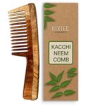 RIXTEC Neem Comb, Wooden Comb | Hair Growth, Hairfall, Dandruff Control | Hair Straightening, Frizz Control | Comb for unisex (Wide Tooth)