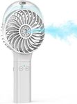 Winique Handheld Spray Fan,3000mAh Battery Powered Water Misting Desk Fan with 3 Speeds& 20ml Water Tank, 180°Foldable Personal Hand Held Fan for Home Office Outdoor Travel Camping(white)