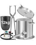 Nelyrho 12KG Hinge Flip Top Propane Melting Furnace Metal Smelting Machine with High Capacity, Melting Aluminum, Silver, and Copper Alloys, Easy-to-Use Foundry Kiln for Beginners and Professionals