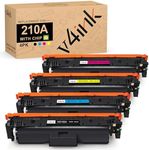 v4ink 210A Toner Cartridge 4 Pack Compatible Replacement for HP 210A 210X W2100A W2101A W2102A W2103A Works for HP Color Pro 4201dw 4201dn MFP 4301fdw 4301fdn 4301dw Printer Toner, with-Chip Version