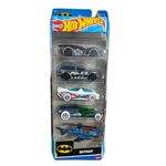 Hot Wheels Car 2024 Batman Pack of 5 (Arkham Asylum Batmobile, Batmobile, Boom Box, Hi Roller, Power Pistons) Multi - Color